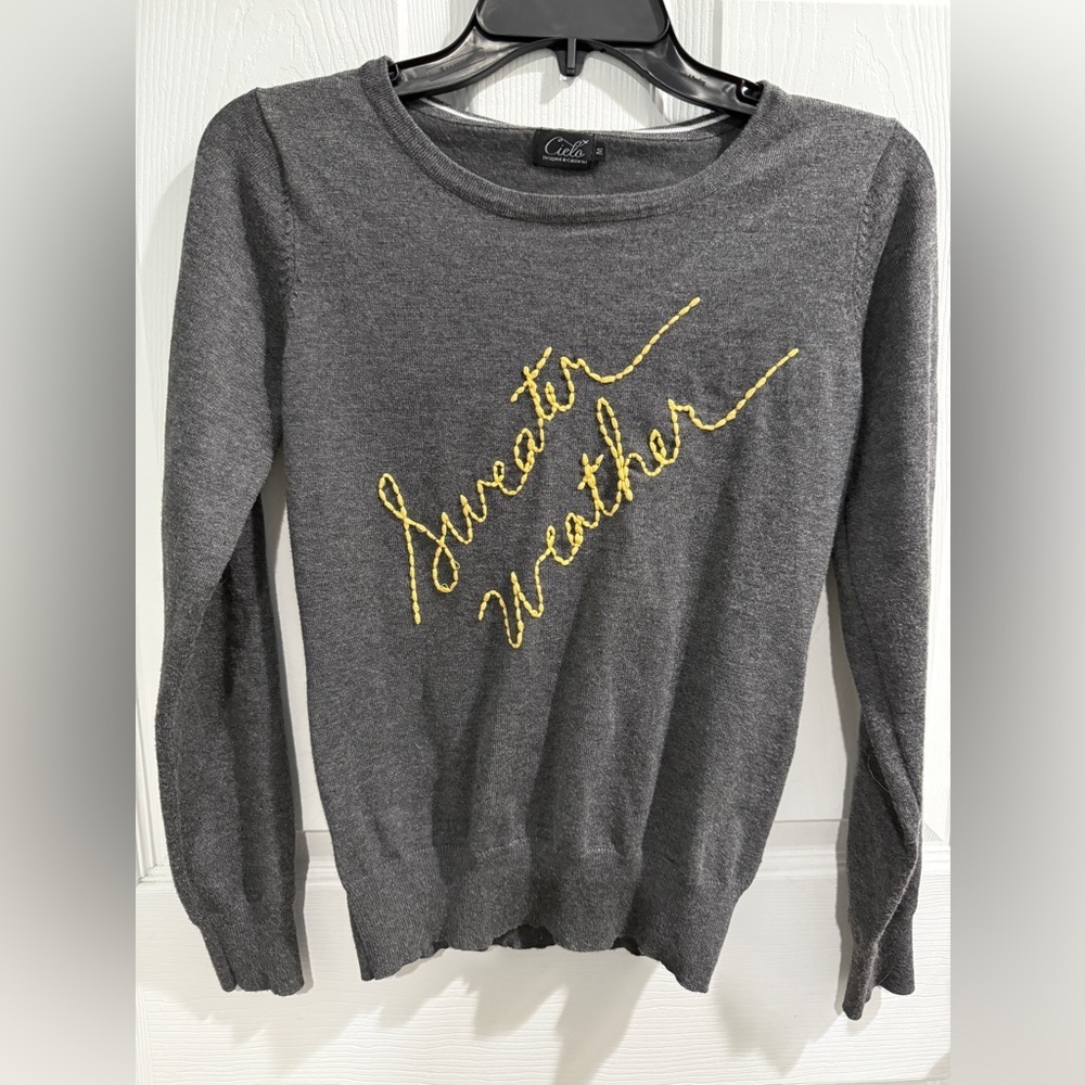 Modcloth Cielo Gray Sweater Weather Top Fall Autumn Cozy Staple